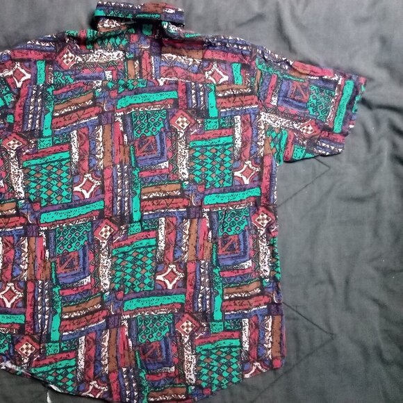 Vintage Michael James Abstract Geometric Button Shirt - Picture 7 of 7